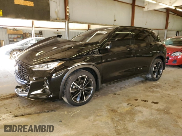 2023 Infiniti QX50 Sport with VIN 3PCAJ5FB3PF113590, listed as a Copart auction lot 39262814 with Not Provided miles and . Bid and sale history available at DreamBid. Image 1.