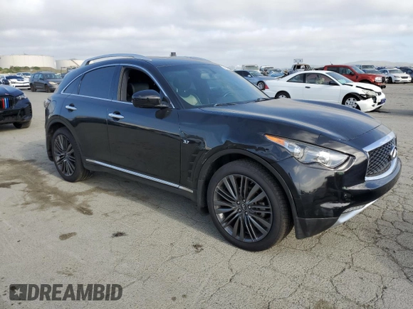 2017 Infiniti QX70 z VIN JN8CS1MW7HM411691, wystawiony jako Copart lot #54204065 z przebiegiem 105 885 mil mil oraz Szkoda całkowita • Salvage title. Historia ofert i sprzedaży dostępna na DreamBid. Obrazek 4.