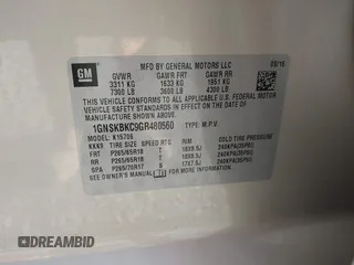 2016 Chevrolet Tahoe LT с VIN 1GNSKBKC9GR480560, выставлен на аукционе IAAI как лот 42436271 с пробегом 106 820 миль миль и . История ставок и продаж доступна на DreamBid. Изображение 9.