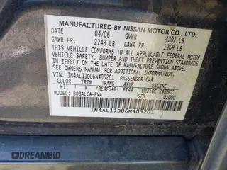 2006 Nissan Altima 2.5 with VIN 1N4AL11D06N405201, listed as a IAAI auction lot 41817603 with 160,179 mi miles. Bid and sale history available at carsss.com. Image 9.