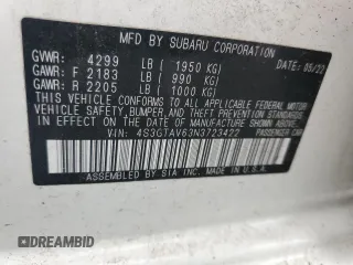 2022 Subaru Impreza Premium with VIN 4S3GTAV63N3723422, listed as a Copart auction lot 57271765 with Not provided miles and Salvage title. Bid and sale history available at DreamBid. Image 12.