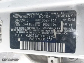 2017 Hyundai Accent SE with VIN KMHCT4AE0HU169702, listed as a IAAI auction lot 41121888 with 226,290 mi miles. Bid and sale history available at carsss.com. Image 9.