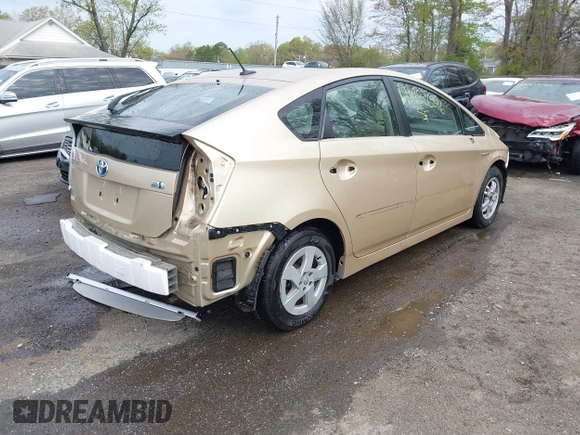 2011 Toyota Prius I with VIN JTDKN3DU3B1382269, listed as a IAAI auction lot 41982096 with 36,600 mi miles. Bid and sale history available at carsss.com. Image 4.