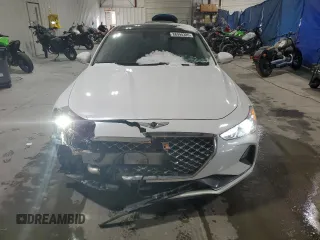 2021 Genesis G70 2.0T with VIN KMTG44LAXMU070314, listed as a Copart auction lot 88990385 with 52,517 mi miles and Salvage Title. Bid and sale history available at DreamBid. Image 5.