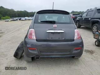 2015 FIAT 500 Sport with VIN 3C3CFFBR0FT755871, listed as a Copart auction lot 62342105 with 76,514 mi miles and Salvage title. Bid and sale history available at DreamBid. Image 6.