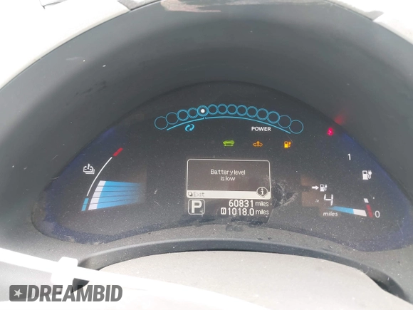 2011 Nissan LEAF SL-e with VIN JN1AZ0CP3BT006608, listed as a IAAI auction lot 41631300 with 60,831 mi miles. Bid and sale history available at carsss.com. Image 13.