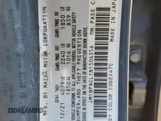 2022 Mazda 3 Carbon Edition z VIN JM1BPACL1N1506356, wystawiony jako Copart lot #58228434 z przebiegiem 96 855 mil mil oraz Szkoda całkowita • Salvage title. Historia ofert i sprzedaży dostępna na DreamBid. Obrazek 12.