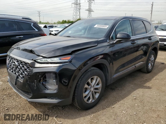 2019 Hyundai Santa Fe SE with VIN 5NMS23AD3KH113983, listed as a Copart auction lot 56008805 with 99,681 mi miles and Salvage title. Bid and sale history available at DreamBid. Image 1.