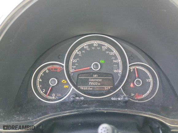 2018 Volkswagen Beetle S with VIN 3VWFD7AT9JM720960, listed as a Copart auction lot 72055934 with 75,522 mi miles and Salvage Title. Bid and sale history available at carsss.com. Image 9.