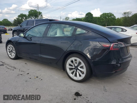 2021 Tesla Model 3 Long Range with VIN 5YJ3E1EB6MF980646, listed as a Copart auction lot 54137115 with 34,690 mi miles and Salvage Title. Bid and sale history available at carsss.com. Image 2.