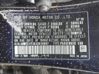 2018 Honda Civic Sedan EX-T with VIN JHMFC1F36JX010967, listed as a Copart auction lot 45357525 with 55,804 mi miles and Salvage Title. Bid and sale history available at carsss.com. Image 14.