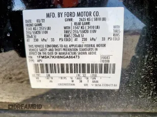 2022 Ford Explorer ST-Line z VIN 1FMSK7KH8NGA86473, wystawiony jako Copart lot #59979545 z przebiegiem 61 412 mil mil oraz Szkoda całkowita • Salvage title. Historia ofert i sprzedaży dostępna na DreamBid. Obrazek 13.