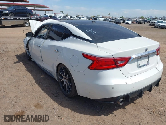 2016 Nissan Maxima SV with VIN 1N4AA6AP8GC379439, listed as a IAAI auction lot 42183728 with 107,857 mi miles and . Bid and sale history available at DreamBid. Image 3.