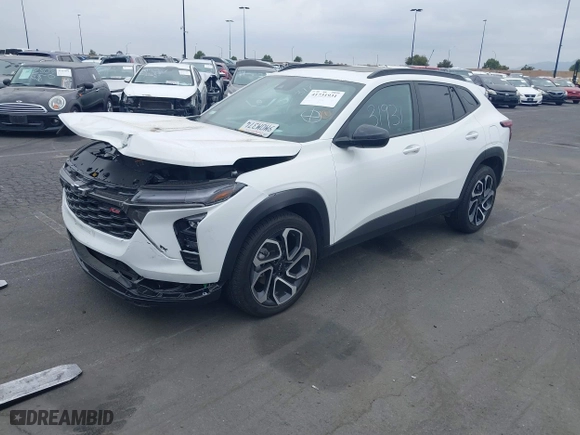 2025 Chevrolet Trax 2RS with VIN KL77LJEP1SC016255, listed as a IAAI auction lot 41731931 with 10,616 mi miles. Bid and sale history available at carsss.com. Image 2.