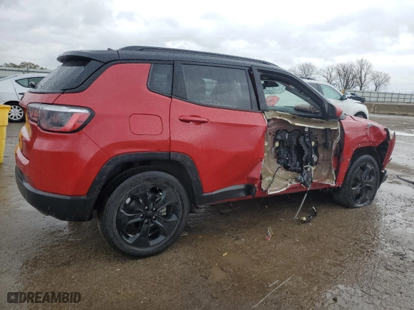 2021 Jeep Compass Altitude with VIN 3C4NJCBB3MT560977, listed as a Copart auction lot 79467924 with 57,391 mi miles and Salvage Title. Bid and sale history available at carsss.com. Image 3.