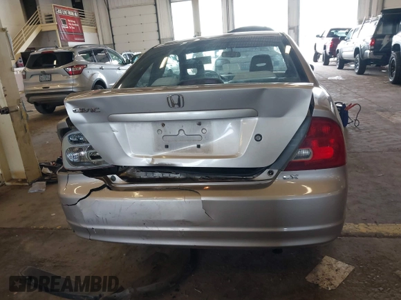 2002 Honda Civic EX with VIN 1HGEM21902L023560, listed as a IAAI auction lot 41872021 with 192,482 mi miles. Bid and sale history available at carsss.com. Image 16.