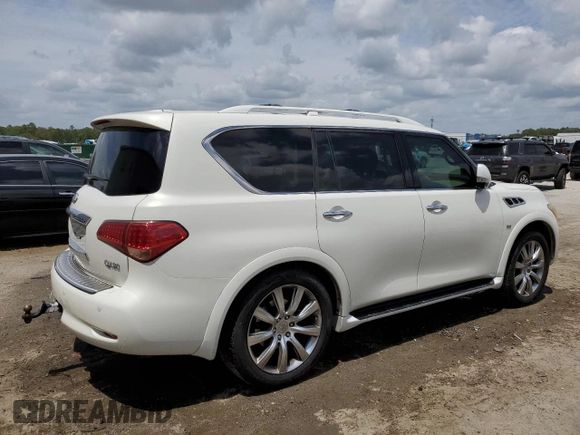 2014 Infiniti QX80 with VIN JN8AZ2NF4E9555558, listed as a Copart auction lot 54570895 with 123,433 mi miles and Salvage title. Bid and sale history available at DreamBid. Image 3.