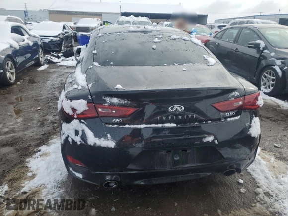 2017 Infiniti Q60 Premium with VIN JN1CV7EL4HM320567, listed as a Copart auction lot 79455314 with 74,043 mi miles and Salvage title. Bid and sale history available at DreamBid. Image 6.