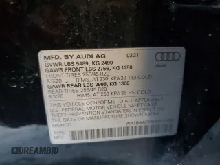 2021 Audi Q5 Premium Plus with VIN WA1BAAFY6M2071930, listed as a Copart auction lot 62777725 with 59,879 mi miles and Salvage title. Bid and sale history available at DreamBid. Image 13.