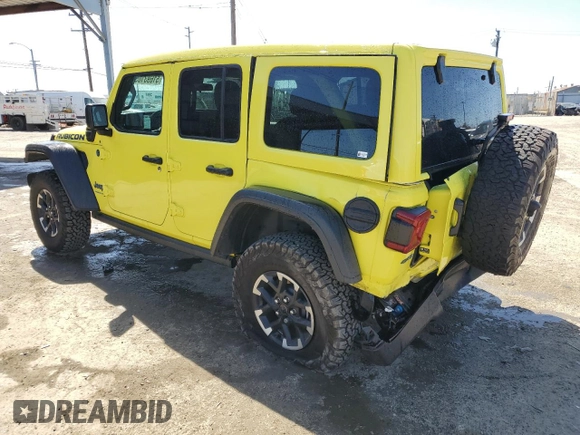 2024 Jeep Wrangler Rubicon z VIN 1C4RJXR64RW193946, wystawiony jako Copart lot #51693105 z przebiegiem 4 863 mil mil oraz Szkoda całkowita • Salvage title. Historia ofert i sprzedaży dostępna na DreamBid. Obrazek 2.