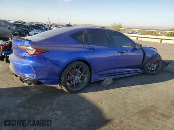 2022 Acura TLX Type S w/Performance Tire with VIN 19UUB7F93NA002273, listed as a Copart auction lot 74364744 with 0 mi miles and Salvage Title. Bid and sale history available at carsss.com. Image 3.