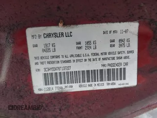 2008 Chrysler PT Cruiser z VIN 3C3HY55X78T137227, wystawiony jako IAAI lot #40853233 z przebiegiem 48 847 mil mil oraz . Historia ofert i sprzedaży dostępna na DreamBid. Obrazek 9.