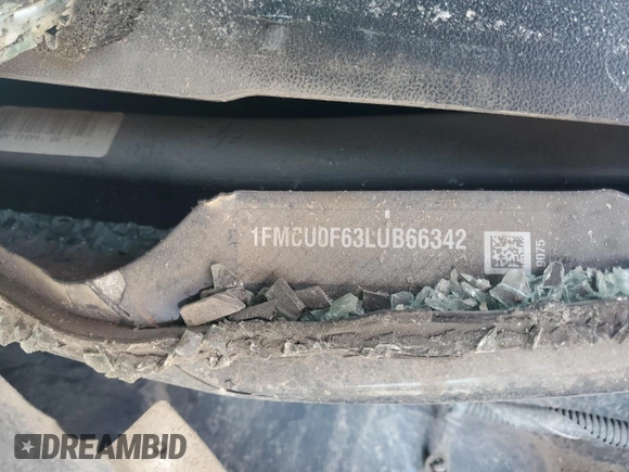 2020 Ford Escape S с VIN 1FMCU0F63LUB66342, выставлен на аукционе Copart как лот 83785924 с пробегом Не указан миль и Списание • Salvage title. История ставок и продаж доступна на DreamBid. Изображение 13.