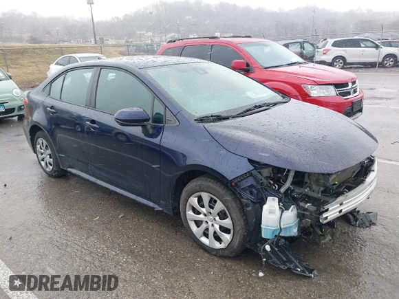 2020 Toyota Corolla LE with VIN 5YFEPRAE4LP100578, listed as a IAAI auction lot 41727630 with 93,422 mi miles. Bid and sale history available at carsss.com. Image 1.