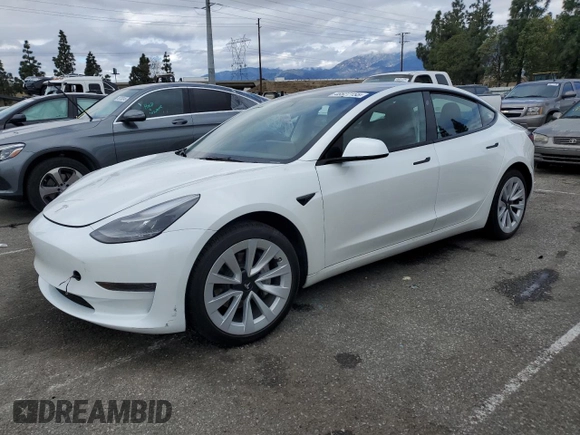 2023 Tesla Model 3 with VIN 5YJ3E1EA2PF569109, listed as a Copart auction lot 48527155 with 30,458 mi miles and Salvage Title. Bid and sale history available at carsss.com. Image 1.