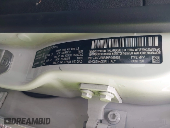 2017 Jeep Renegade Latitude с VIN ZACCJBBB5HPG63638, выставлен на аукционе IAAI как лот 42176944 с пробегом 143 930 миль миль и . История ставок и продаж доступна на DreamBid. Изображение 9.