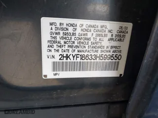 2003 Honda Pilot EX with VIN 2HKYF18633H599550, listed as a IAAI auction lot 41813549 with 242,103 mi miles. Bid and sale history available at carsss.com. Image 9.