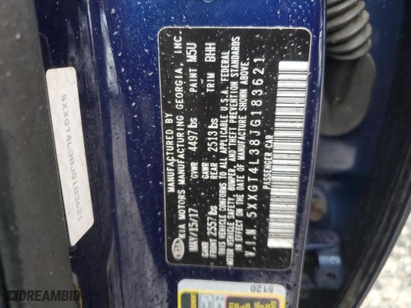 2018 Kia Optima LX with VIN 5XXGT4L38JG183621, listed as a Copart auction lot 42087775 with 98,323 mi miles and Salvage Title. Bid and sale history available at carsss.com. Image 15.