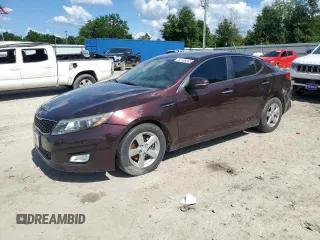 2015 Kia Optima LX with VIN 5XXGM4A72FG449368, listed as a Copart auction lot 62166345 with 102,636 mi miles and Salvage title. Bid and sale history available at DreamBid. Image 1.