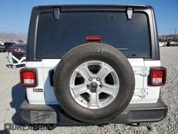 2022 Jeep Wrangler Unlimited Sport S with VIN 1C4HJXDNXNW256780, listed as a Copart auction lot 76101474 with 56,954 mi miles and Salvage Title. Bid and sale history available at carsss.com. Image 6.