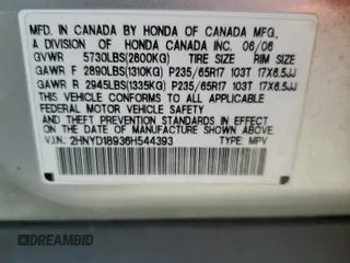 2006 Acura MDX Touring RES w/Navi with VIN 2HNYD18936H544393, listed as a Copart auction lot 52393965 with 200,267 mi miles and Salvage Title. Bid and sale history available at carsss.com. Image 16.
