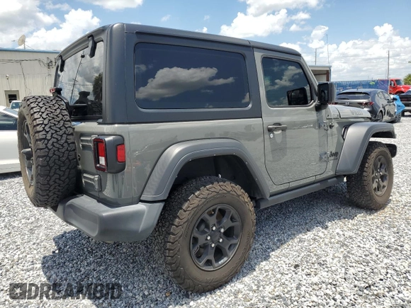 2022 Jeep Wrangler Willys Sport with VIN 1C4GJXANXNW210785, listed as a Copart auction lot 59355275 with 25,887 mi miles and Salvage title. Bid and sale history available at DreamBid. Image 3.