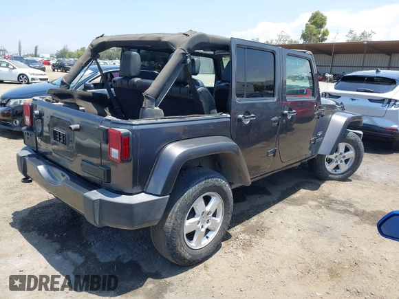 2016 Jeep Wrangler Unlimited Sahara with VIN 1C4HJWEG2GL273507, listed as a IAAI auction lot 39855004 with 87,011 mi miles and . Bid and sale history available at DreamBid. Image 4.