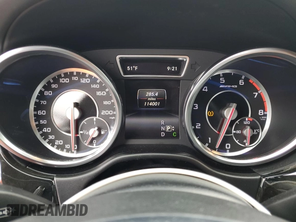 2015 Mercedes-Benz M 63 AMG with VIN 4JGDA7EB7FA504173, listed as a Copart auction lot 47596605 with 114,001 mi miles and Salvage Title. Bid and sale history available at carsss.com. Image 9.