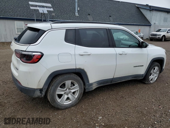 2022 Jeep Compass Latitude z VIN 3C4NJCBB8NT156266, wystawiony jako Copart lot #55321825 z przebiegiem 73 771 mil mil oraz Szkoda całkowita • Salvage title. Historia ofert i sprzedaży dostępna na DreamBid. Obrazek 3.