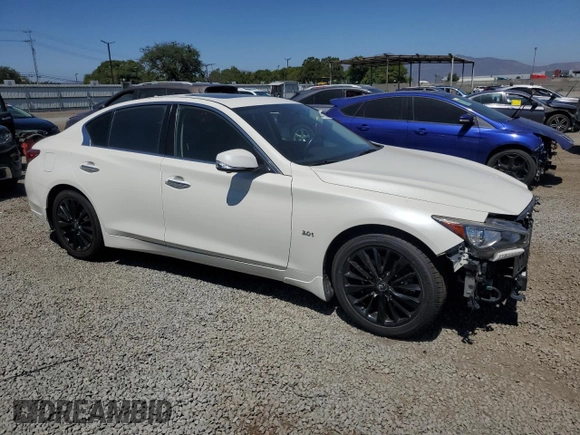 2018 Infiniti Q50 Luxe with VIN JN1EV7AP5JM354427, listed as a Copart auction lot 61447855 with 66,320 mi miles and Salvage title. Bid and sale history available at DreamBid. Image 4.