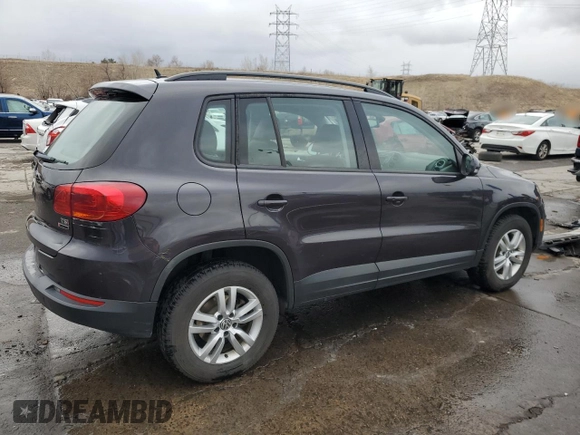 2016 Volkswagen Tiguan SE with VIN WVGBV7AX9GW558477, listed as a Copart auction lot 49063695 with 134,651 mi miles and Salvage Title. Bid and sale history available at DreamBid. Image 3.