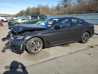 2023 BMW 5 Series 540i xDrive with VIN WBA73BJ04PCL27216, listed as a Copart auction lot 80195474 with 16,862 mi miles and Salvage Title. Bid and sale history available at carsss.com. Image 1.