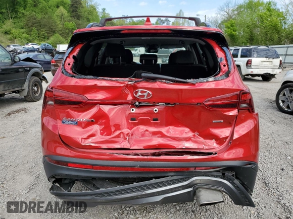 2022 Hyundai Santa Fe XRT with VIN 5NMS6DAJ3NH439139, listed as a Copart auction lot 52072454 with 28,342 mi miles and Salvage Title. Bid and sale history available at carsss.com. Image 6.