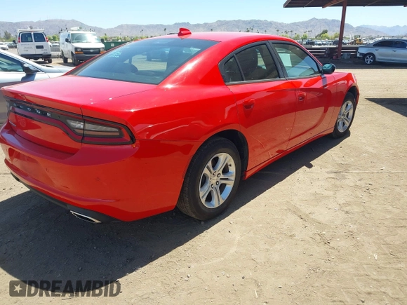 2023 Dodge Charger SXT with VIN 2C3CDXBG6PH531430, listed as a IAAI auction lot 42164798 with 49,543 mi miles. Bid and sale history available at carsss.com. Image 4.