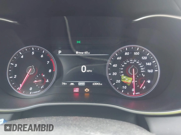 2020 Genesis G70 2.0T with VIN KMTG64LAXLU048760, listed as a IAAI auction lot 41553678 with 63,043 mi miles and . Bid and sale history available at DreamBid. Image 7.