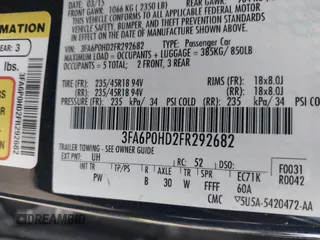 2015 Ford Fusion SE with VIN 3FA6P0HD2FR292682, listed as a IAAI auction lot 41930954 with 127,361 mi miles. Bid and sale history available at carsss.com. Image 9.