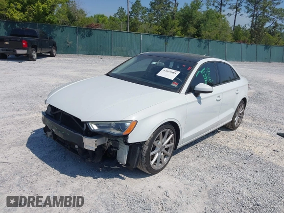 2015 Audi A3 1.8T Premium with VIN WAUACGFF8F1117549, listed as a IAAI auction lot 42059983 with 80,494 mi miles. Bid and sale history available at carsss.com. Image 2.