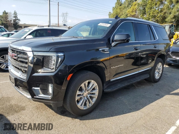 2021 GMC Yukon SLT with VIN 1GKS1BKD0MR395515, listed as a Copart auction lot 42810935 with 54,071 mi miles and Salvage Title. Bid and sale history available at carsss.com. Image 1.