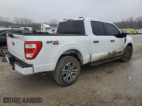 2023 Ford F-150 XL with VIN 1FTEW1EPXPKF33908, listed as a Copart auction lot 44173875 with 27,678 mi miles and Salvage Title. Bid and sale history available at carsss.com. Image 3.