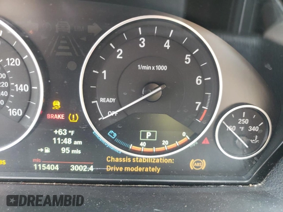 2013 BMW 3 Series 328i xDrive with VIN WBA3B5G59DNS04579, listed as a Copart auction lot 50445404 with 115,404 mi miles and Salvage title. Bid and sale history available at DreamBid. Image 9.